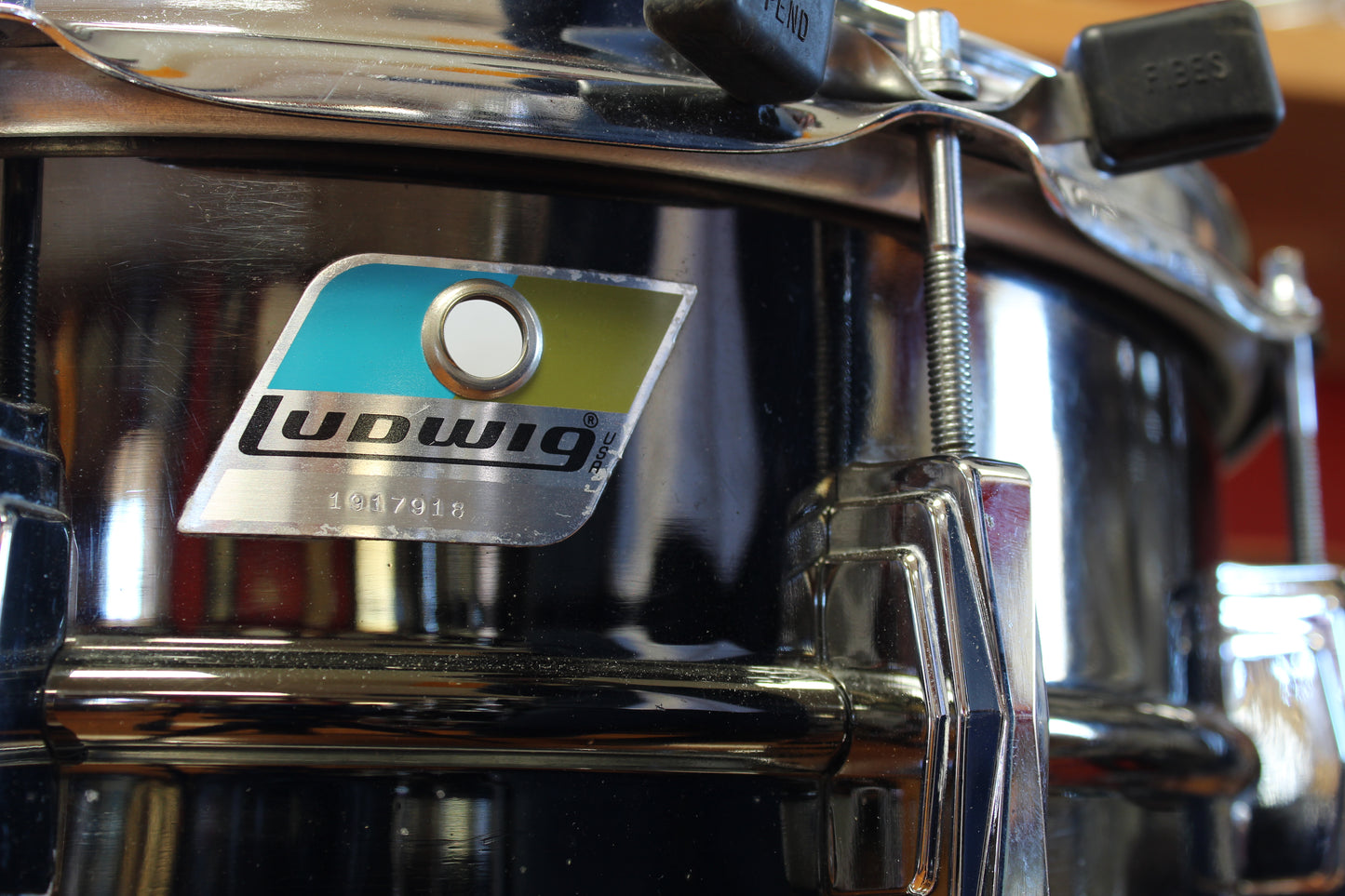 1970s Ludwig Black Beauty Snare Drum 6.5x14 Serial # 1917918