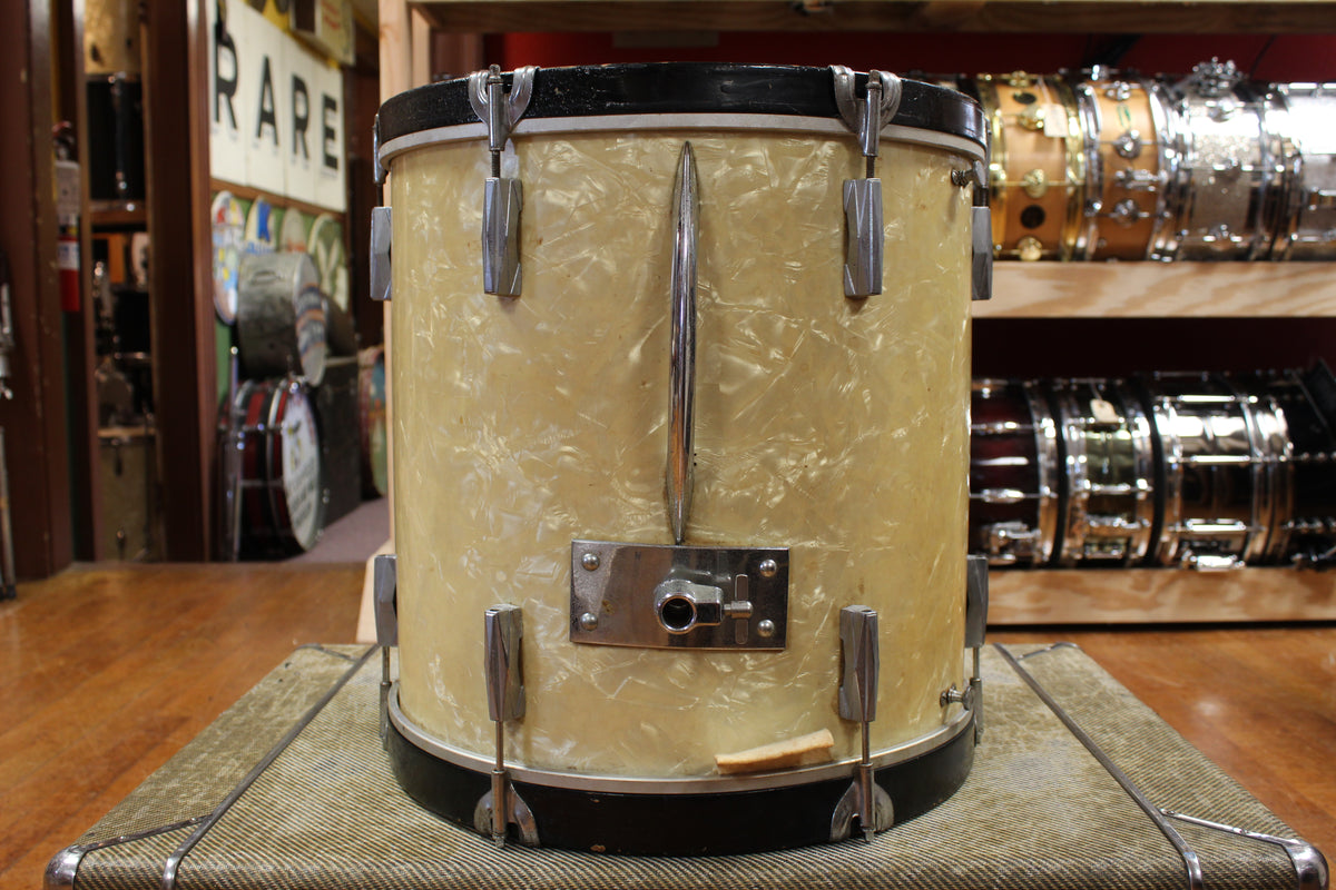 1940s Gretsch 16x16 Floor Tom/Bass Drum Conversion in White Marine Pearl