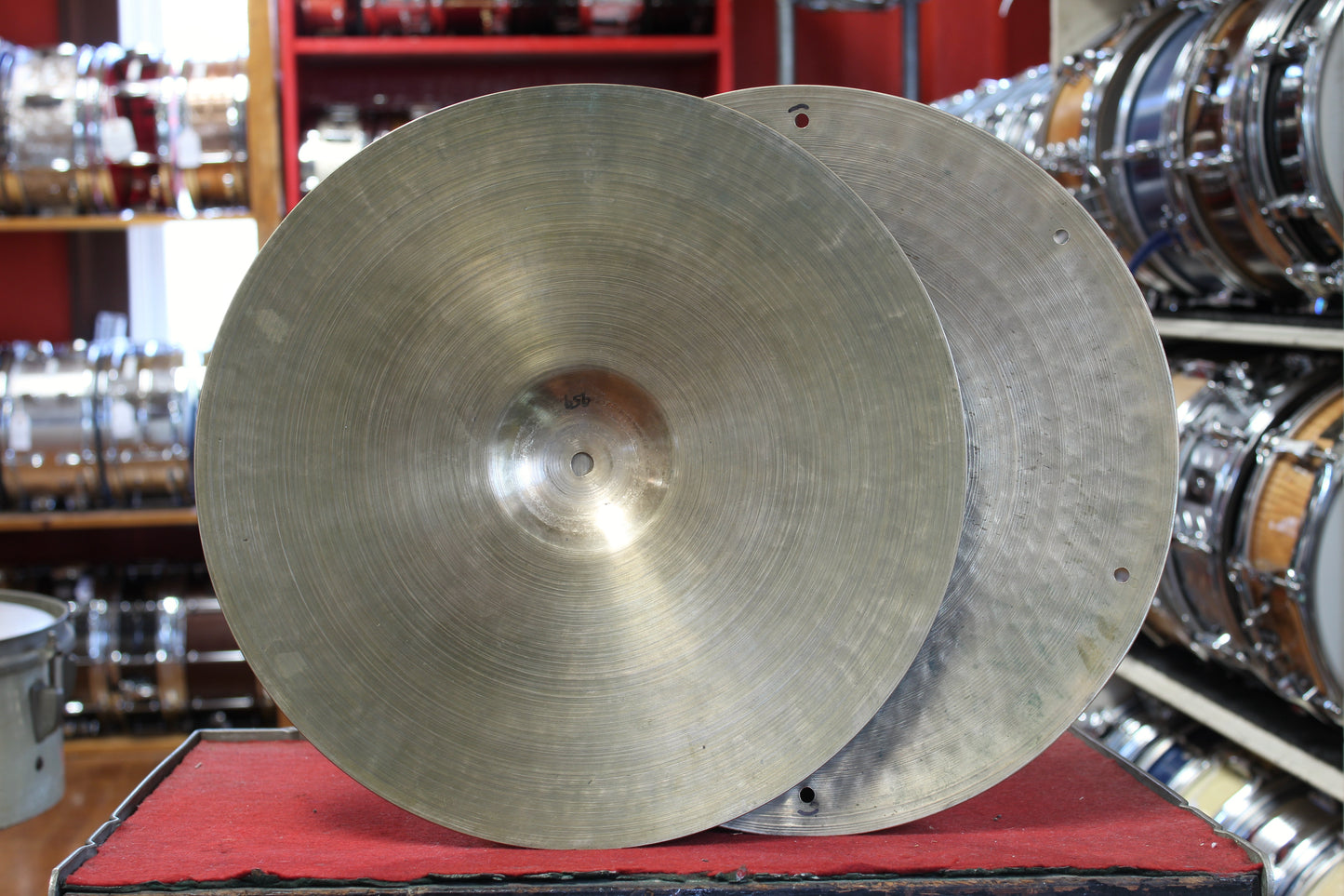 1940s A. Zildjian 14" First Stamp Hi-Hats 954/1093g