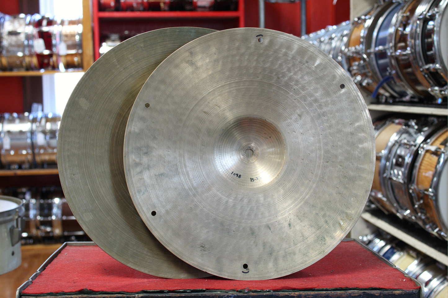 1940s A. Zildjian 14" First Stamp Hi-Hats 954/1093g