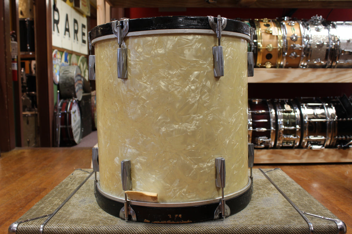 1940s Gretsch 16x16 Floor Tom/Bass Drum Conversion in White Marine Pearl