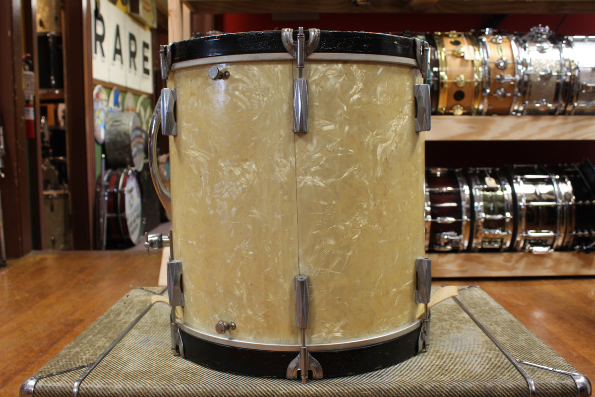1940s Gretsch 16x16 Floor Tom/Bass Drum Conversion in White Marine Pearl