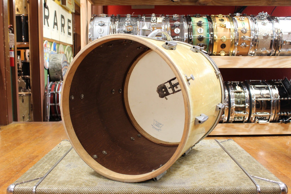 1940s Gretsch 16x16 Floor Tom/Bass Drum Conversion in White Marine Pearl