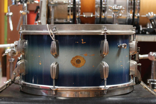 1940s Slingerland 6.5x14 Radioking Snare Drum in Blue and Silver Duco