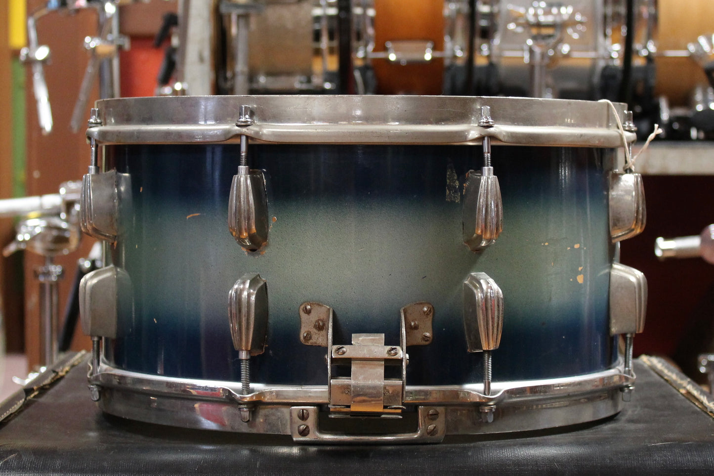 1940s Slingerland 6.5x14 Radioking Snare Drum in Blue and Silver Duco