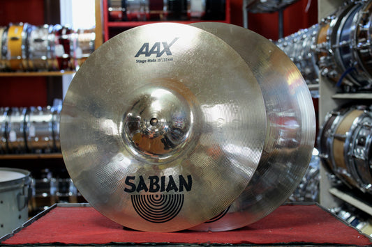 Used Sabian 13" AAX Stage Hats 910/1115g