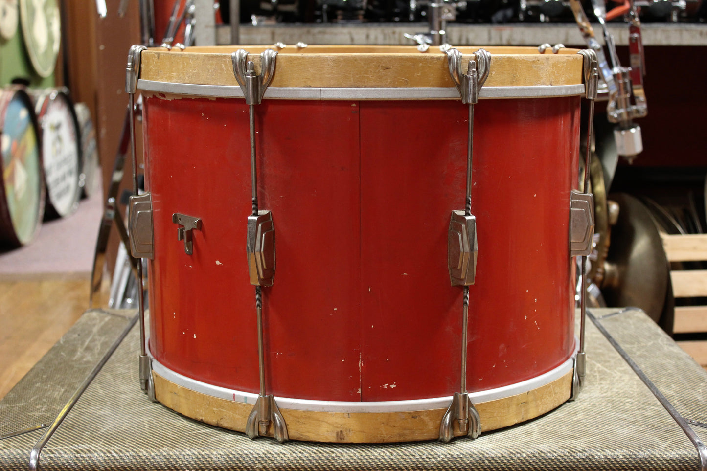 1940s Ludwig and Ludwig 12x18 Bass Drum in Red Lacquer