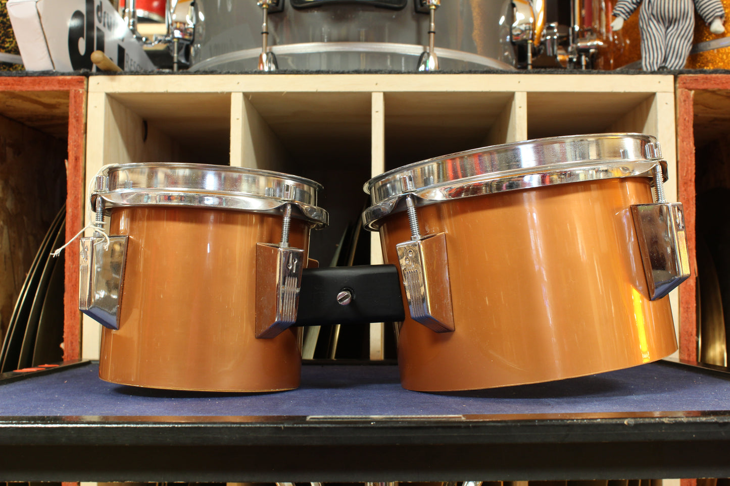 1970s Sonor Phonic 6" and 8" Concert Tom Toms in Metallic Copper