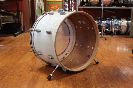 1960s Slingerland 14x20 Bass Drum in White Marine Pearl