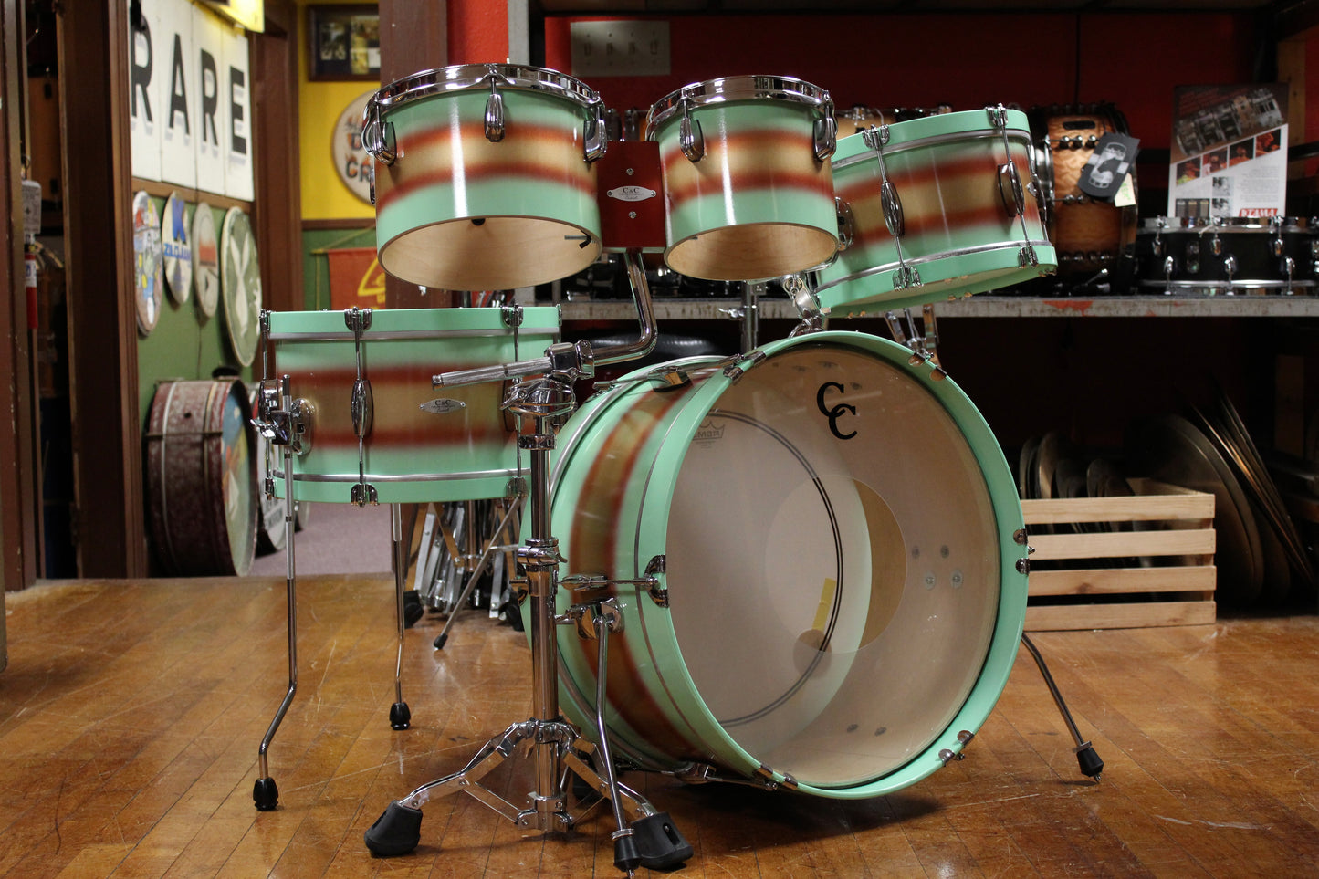 2024 C&C Drum Company Super Flyer 2 Outfit in Tri-Color Duco 10x20 7x12 8x14 6.5x8 6.5x10