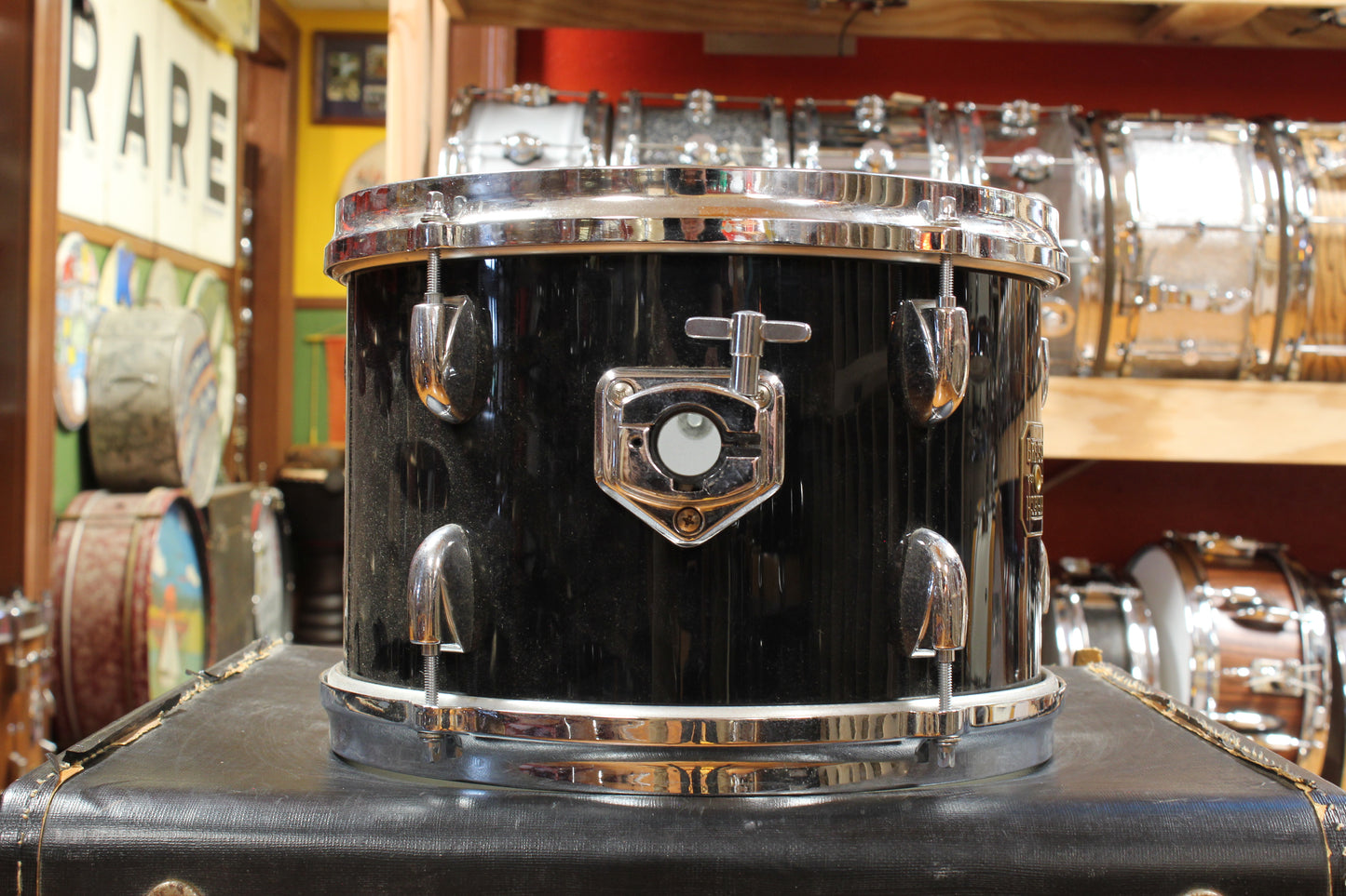 1990s Gretsch Square Badge Outfit in Black Nitron 16x22 8x12 9x13 16x16