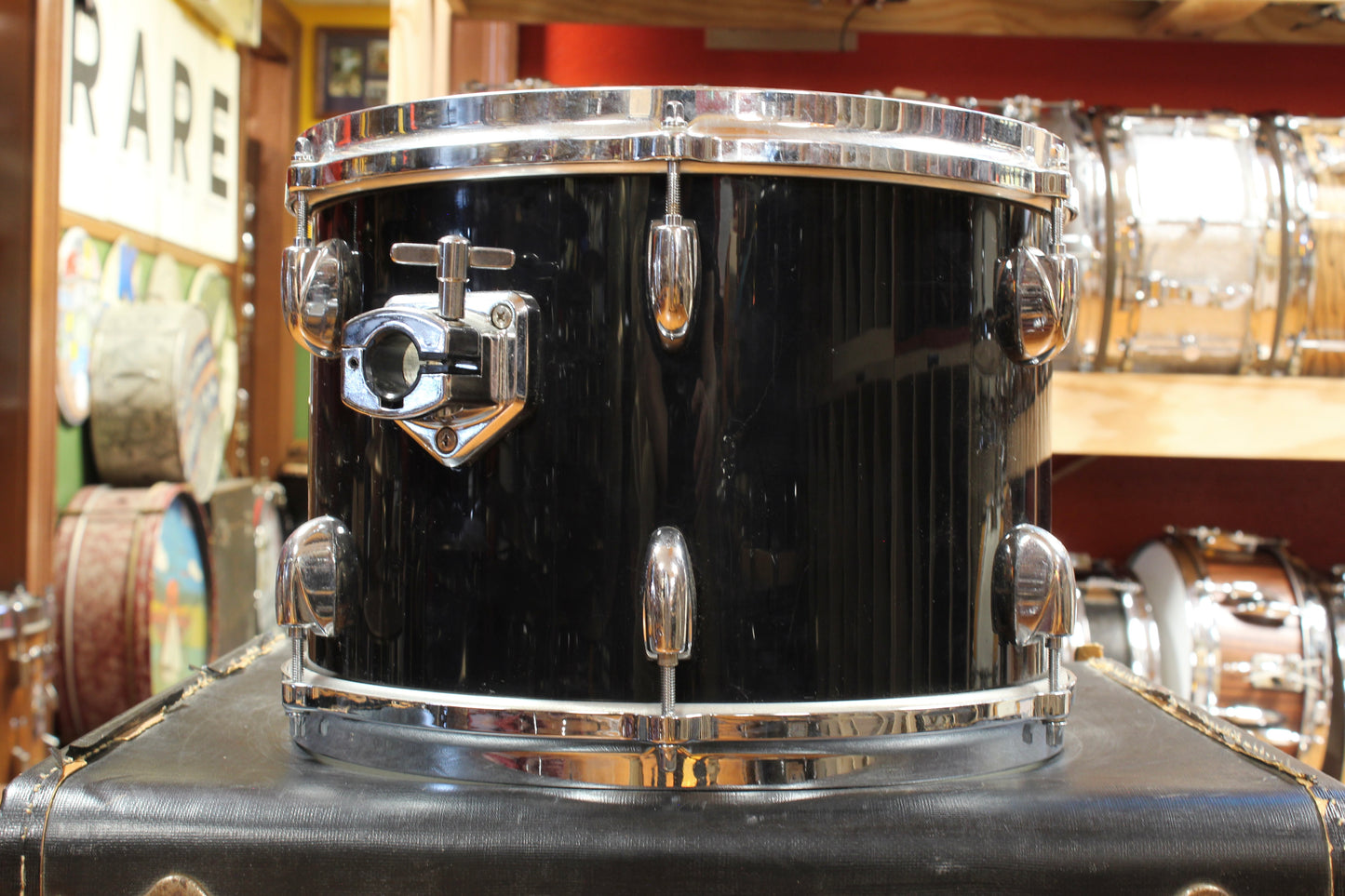 1990s Gretsch Square Badge Outfit in Black Nitron 16x22 8x12 9x13 16x16