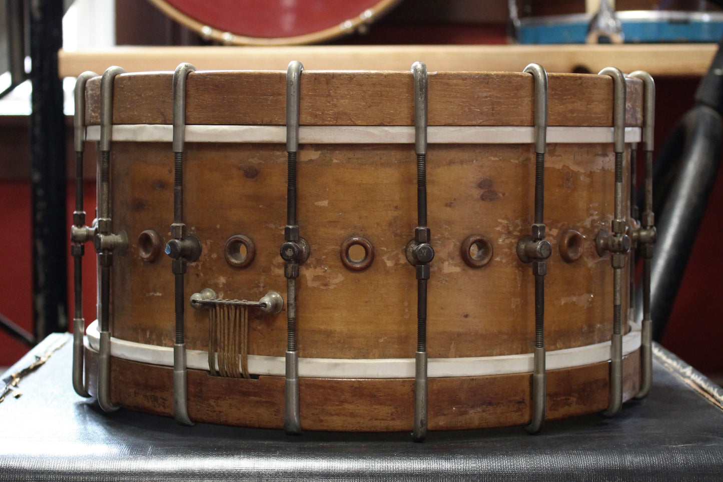 1920s Walberg and Auge 14x29.5 Bass Drum 7x14 Snare Drum Perfection Outfit in Natural Finish