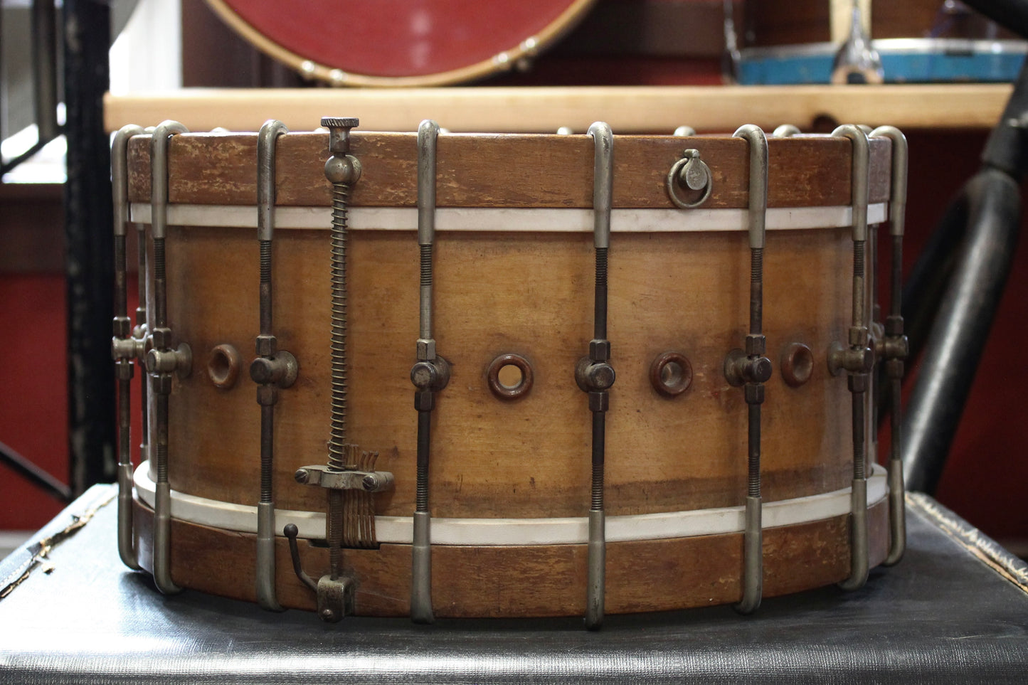 1920s Walberg and Auge 14x29.5 Bass Drum 7x14 Snare Drum Perfection Outfit in Natural Finish