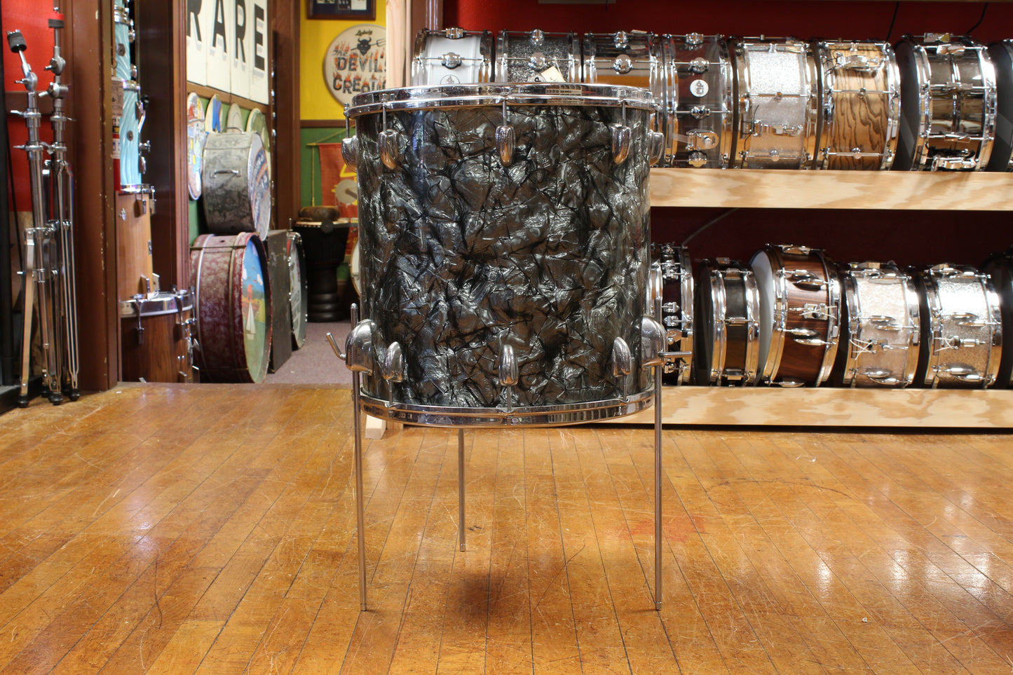 1960s Slingerland Gene Krupa Deluxe in Black Diamond Pearl 14x20 9x13 16x16