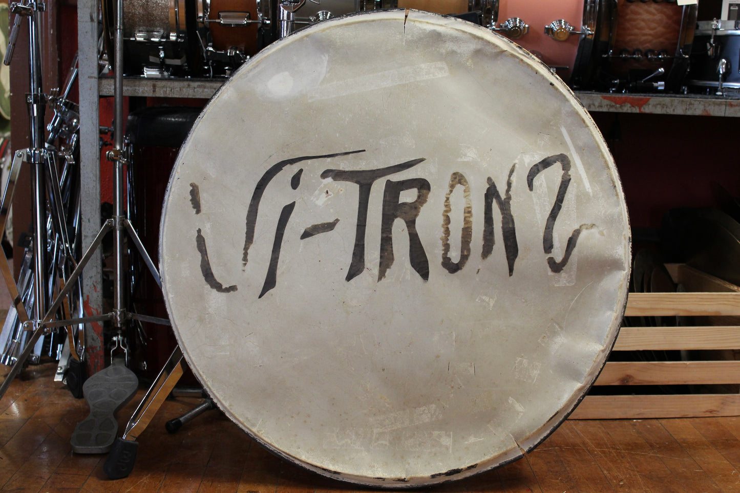 1920s-30s 28 inch Vintage Hand Painted Drum Head