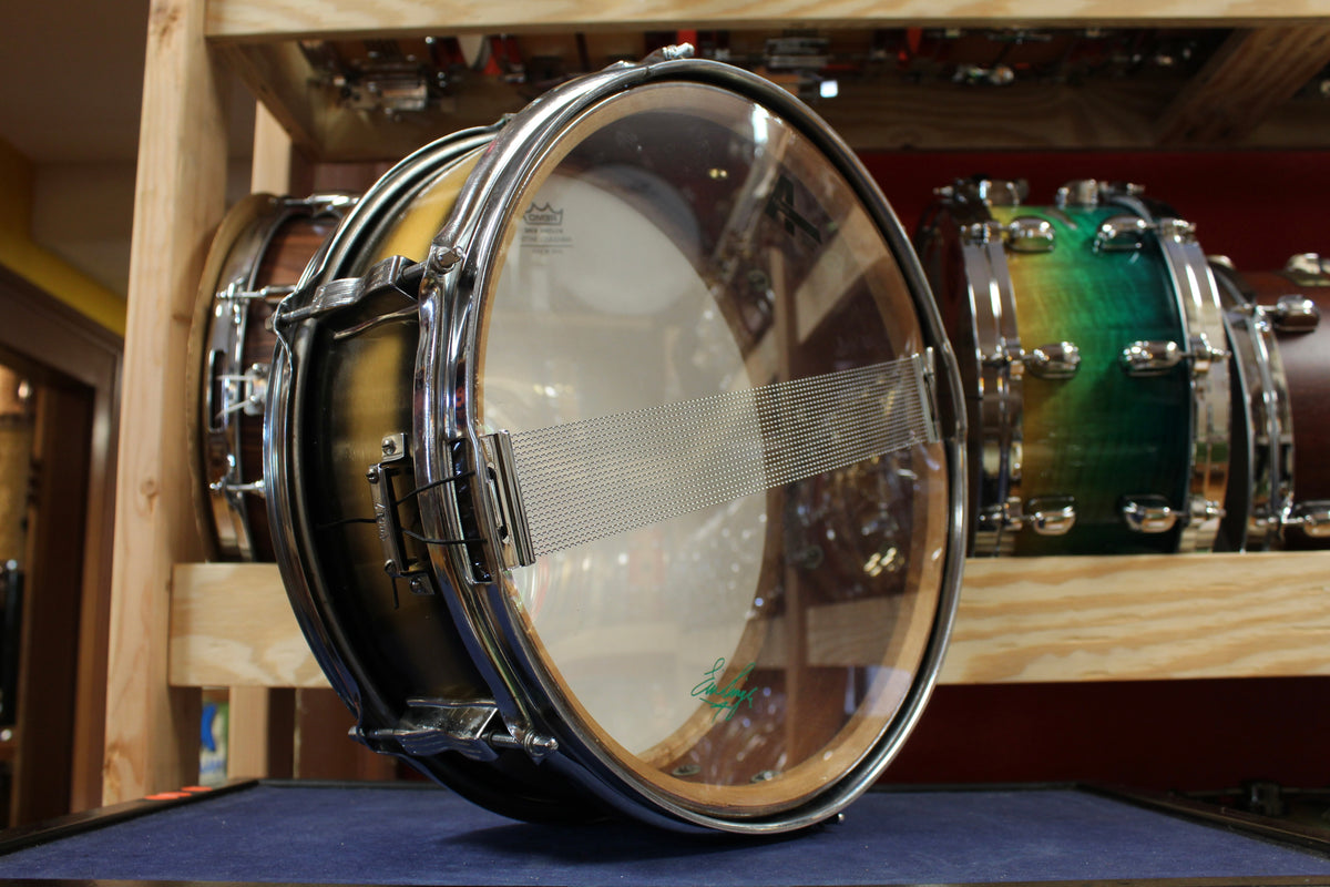 November 4th, 1960 Ludwig 5x14 Transition Badge Pioneer Snare Drum in Black and Gold Duco