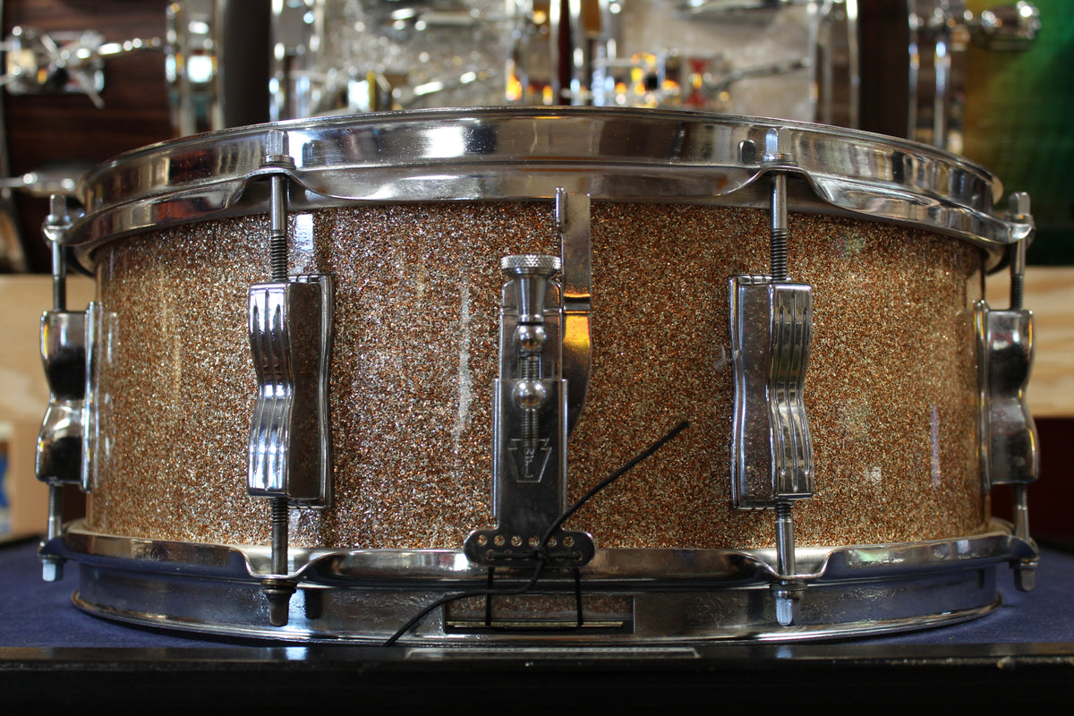 1960s Ludwig 5.5x14 Jazz Festival Snare Drum in Sparkling Champagne Pearl
