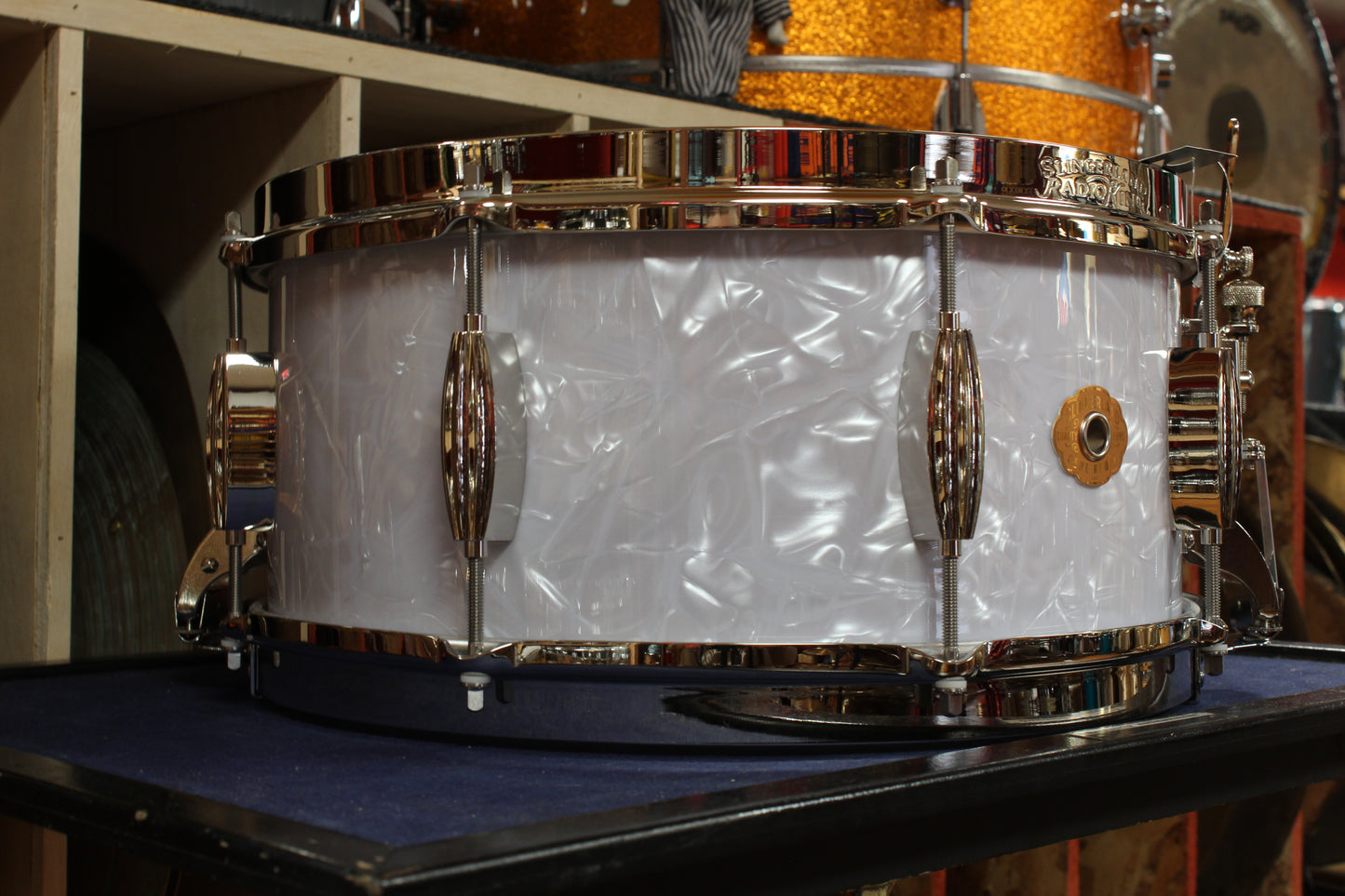 Slingerland Gene Krupa Signature Radio King 6.5x14 Snare - White Marine Pearl
