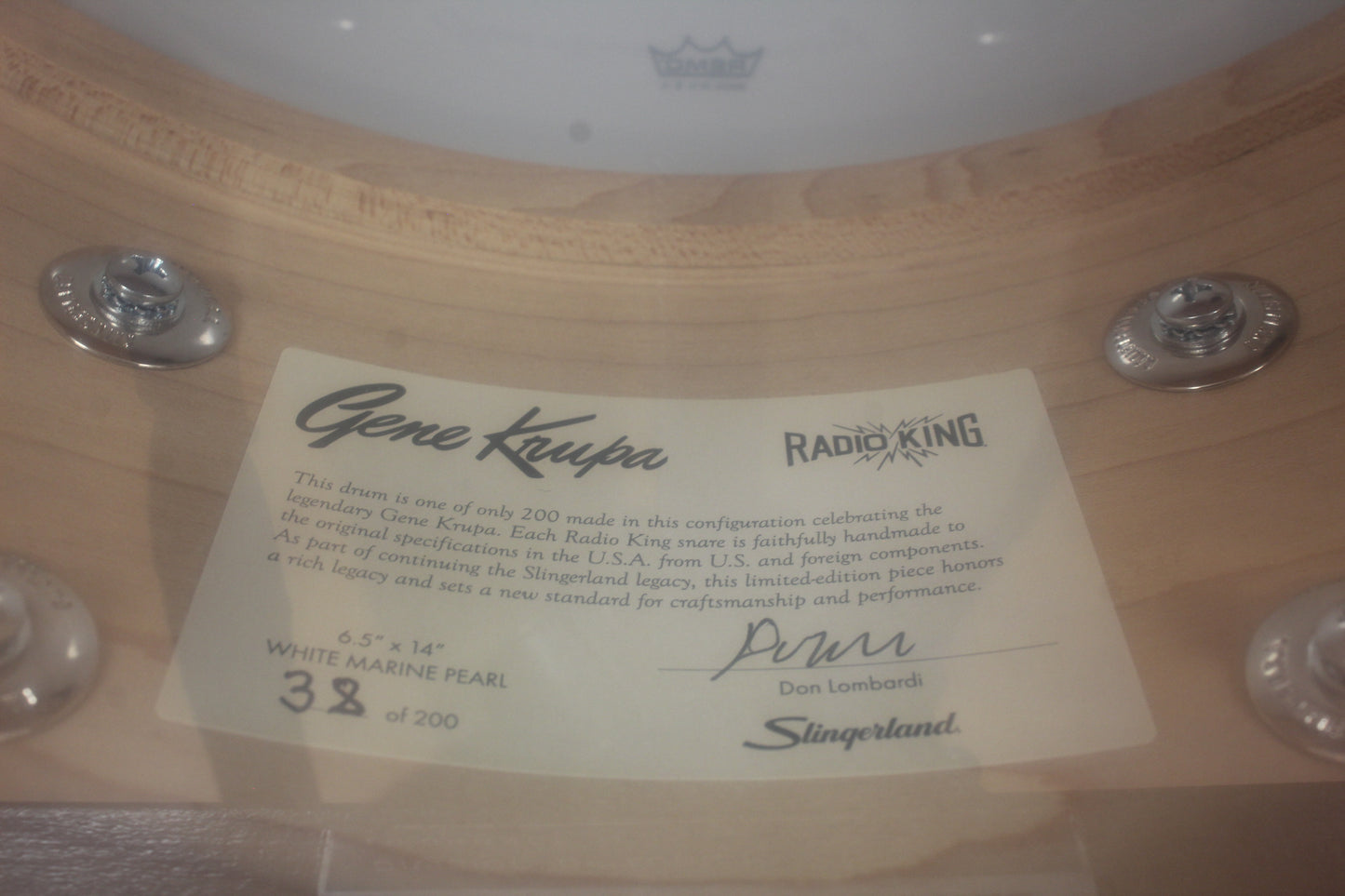 Slingerland Gene Krupa Signature Radio King 6.5x14 Snare - White Marine Pearl