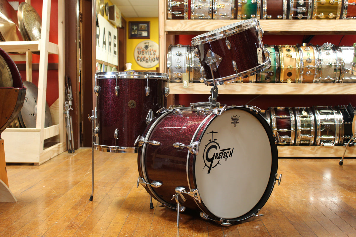 1960s Gretsch Progressive Jazz Outfit in Burgundy Sparkle 14x18 8x12 14x14