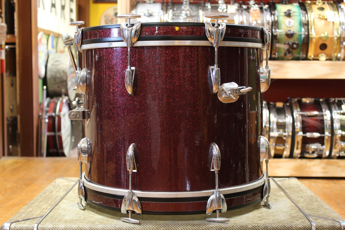 1960s Gretsch Progressive Jazz Outfit in Burgundy Sparkle 14x18 8x12 14x14