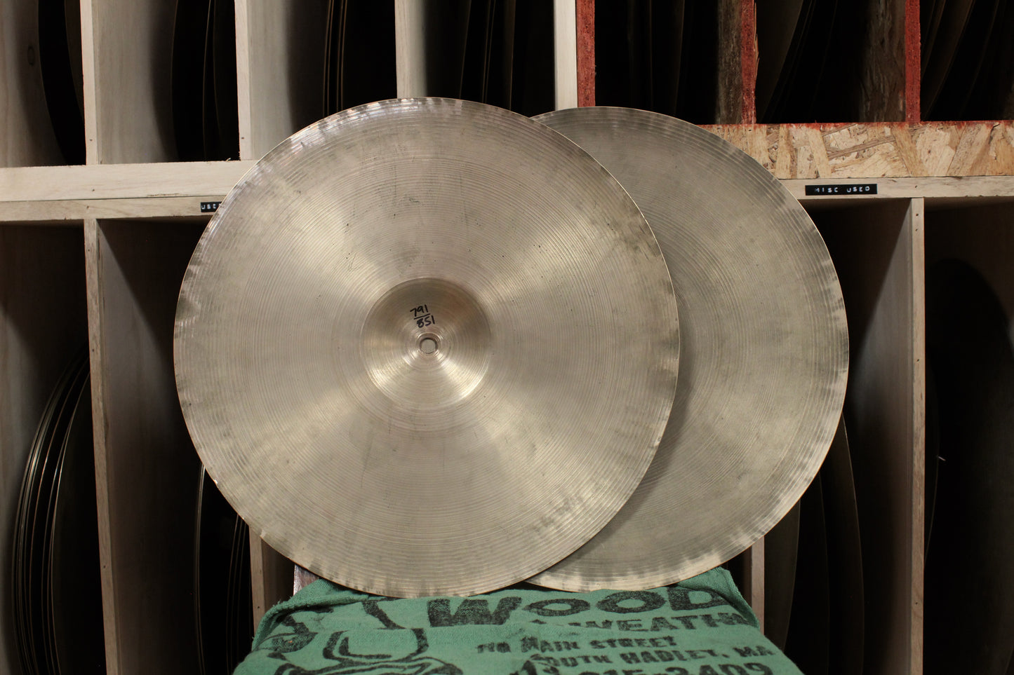 1940/50s A. Zildjian 15" Transition Stamp Hi-Hats 791/851g