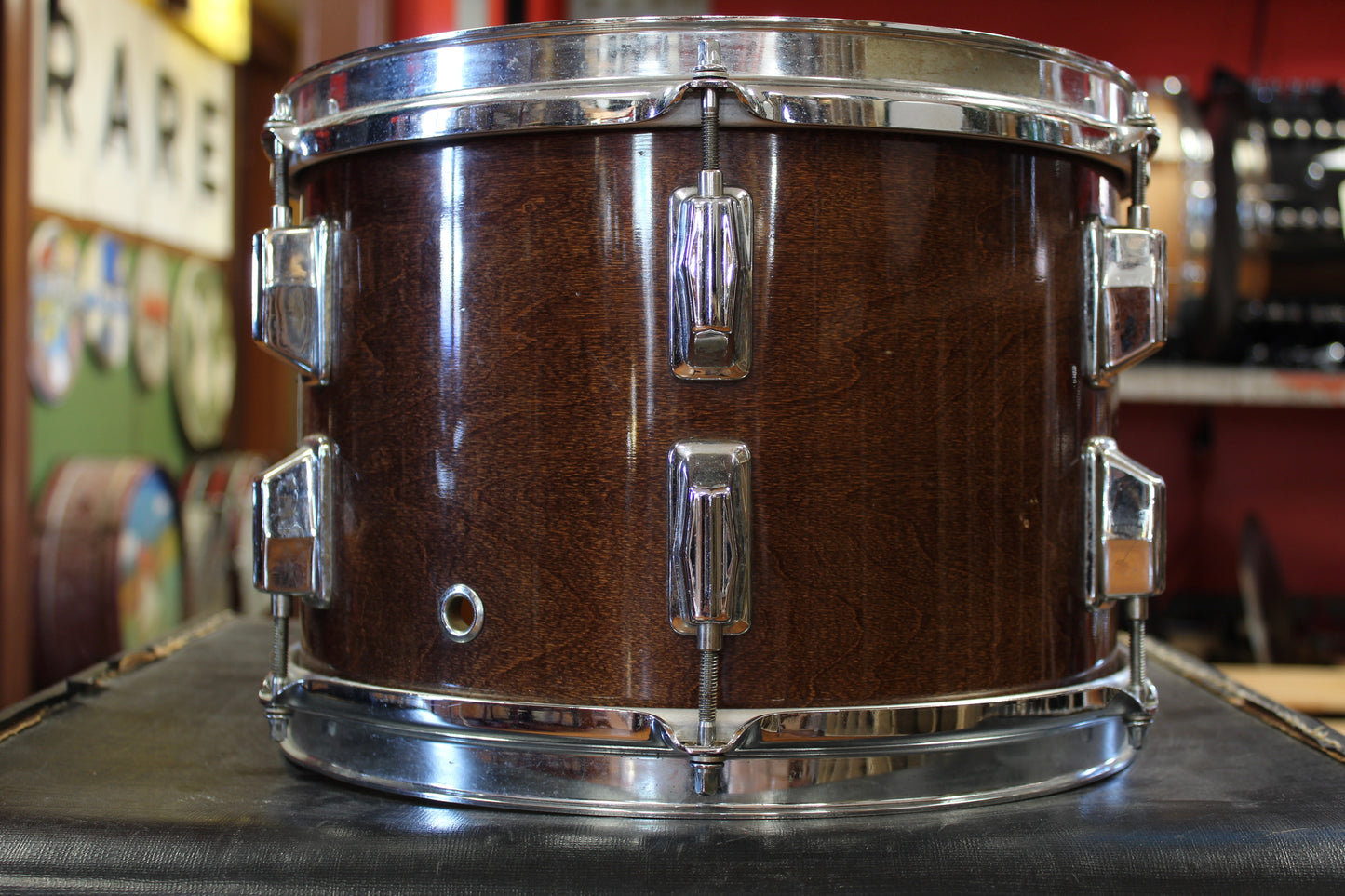 1980s Pearl 8x12 Maple Shell Tom in Walnut Lacquer