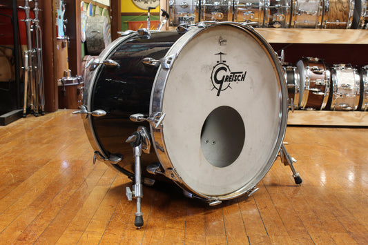 1980s Gretsch Square Badge Outfit in Black Nitron 16x22 11x13 16x16
