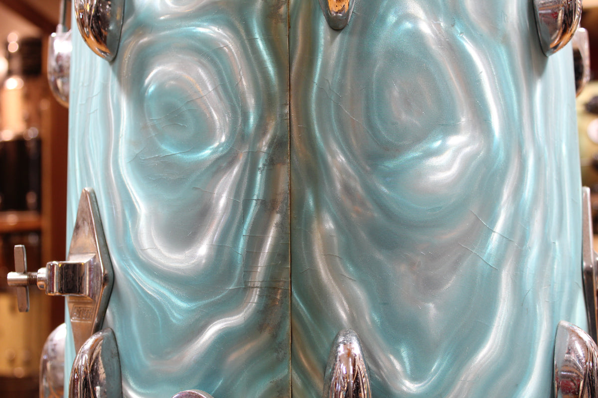 1960s Gretsch Progressive Jazz in Aqua Satin Flame 14x20 14x14 8x12 5.5x14
