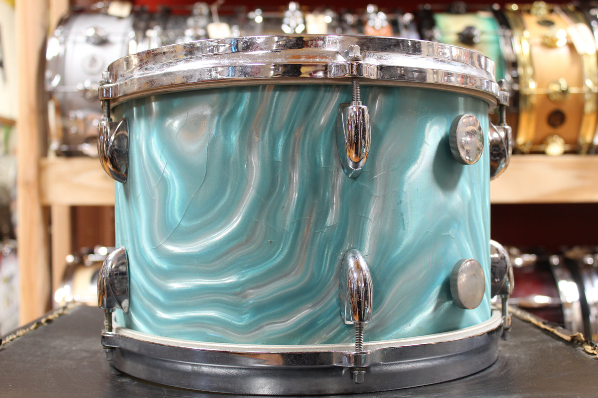 1960s Gretsch Progressive Jazz in Aqua Satin Flame 14x20 14x14 8x12 5.5x14