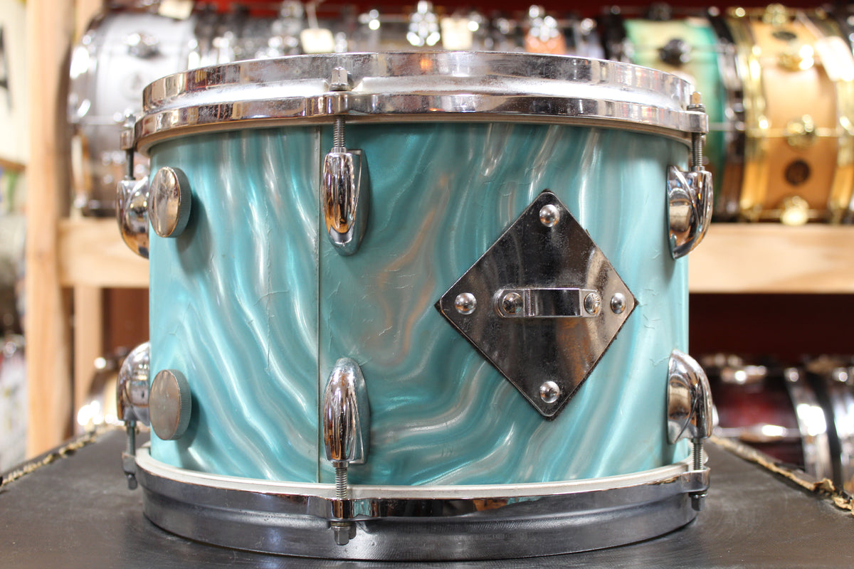 1960s Gretsch Progressive Jazz in Aqua Satin Flame 14x20 14x14 8x12 5.5x14