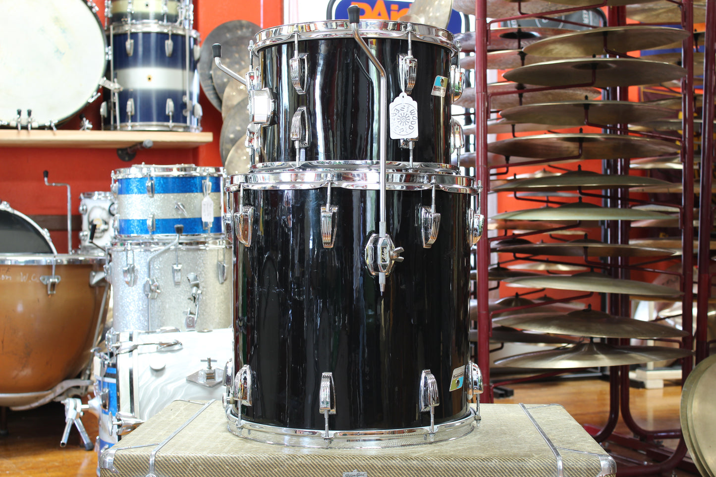 1970s Ludwig Super Classic in Black Cortex 14x22 16x16 9x13