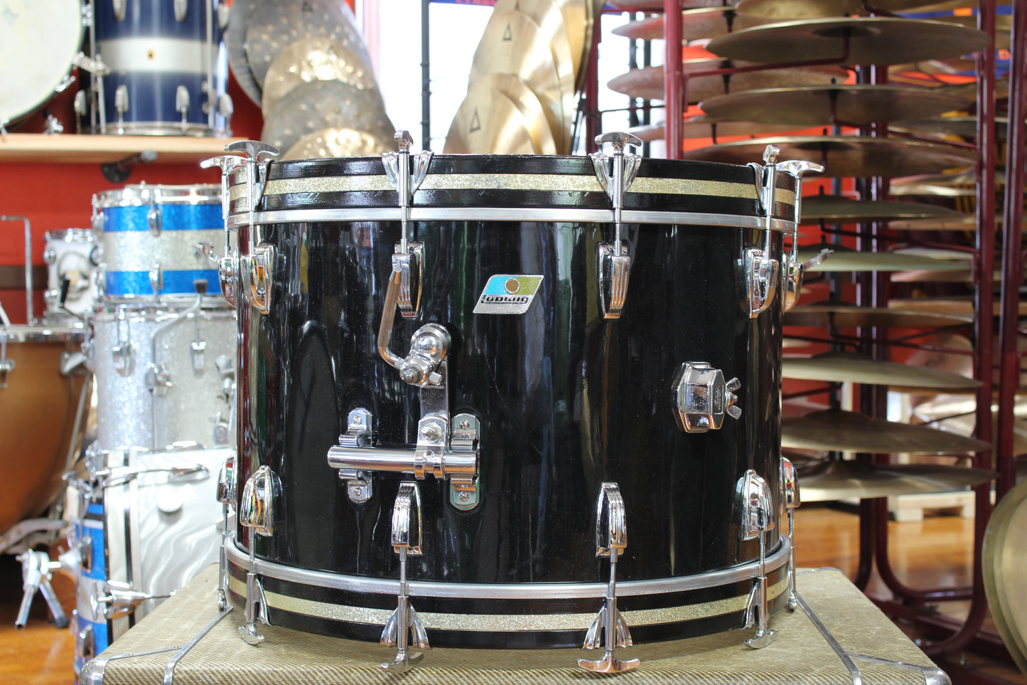 1970s Ludwig Super Classic in Black Cortex 14x22 16x16 9x13