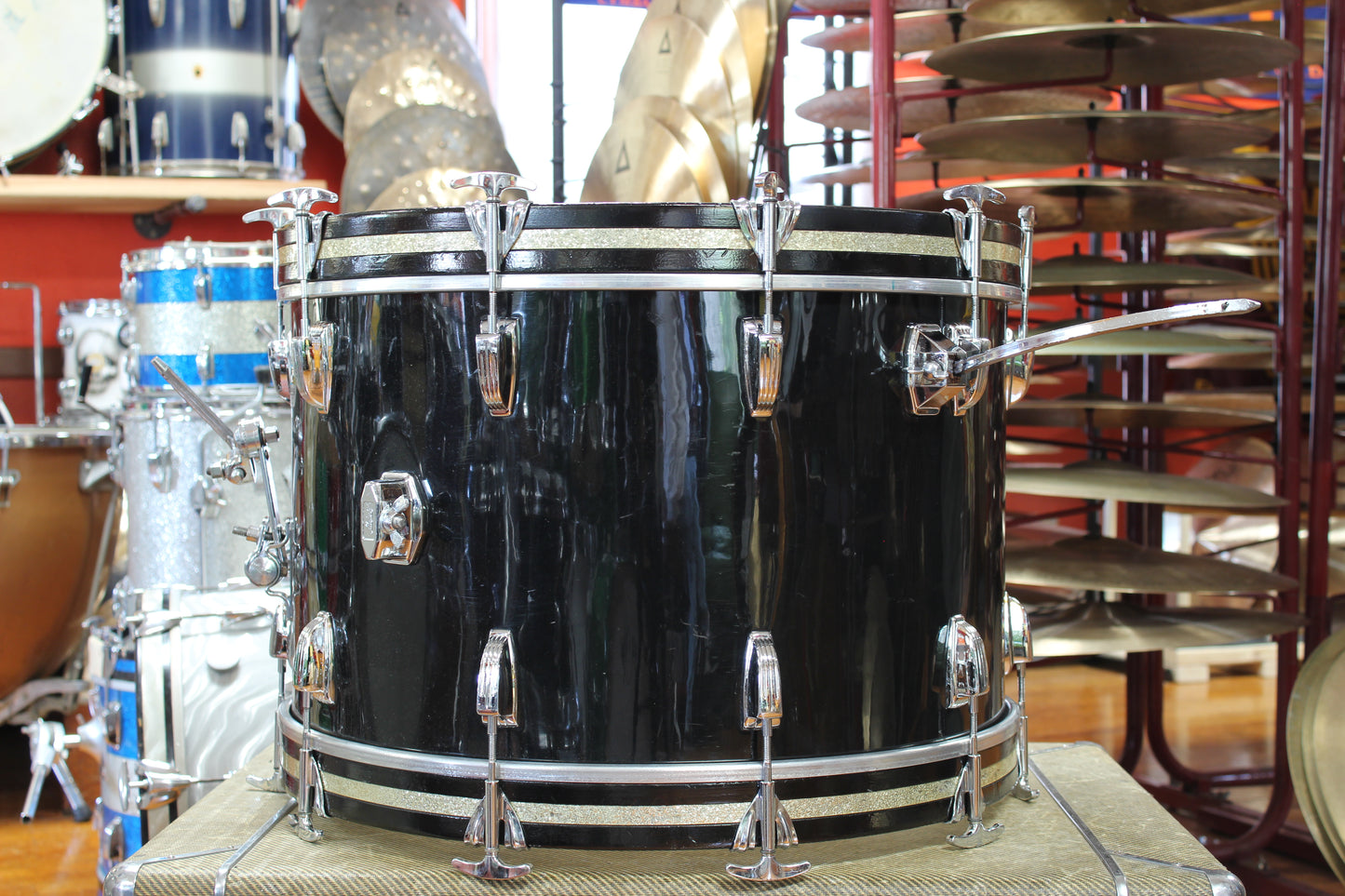 1970s Ludwig Super Classic in Black Cortex 14x22 16x16 9x13