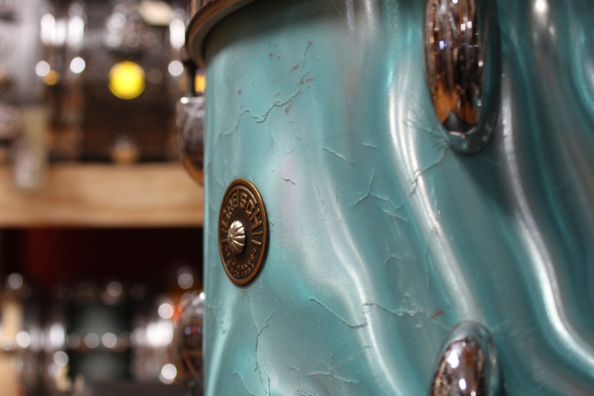 1960s Gretsch Progressive Jazz in Aqua Satin Flame 14x20 14x14 8x12 5.5x14