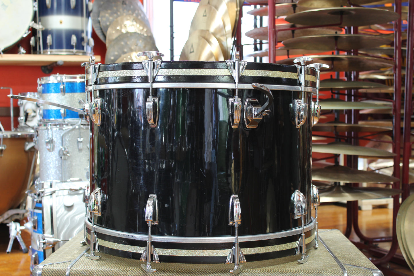 1970s Ludwig Super Classic in Black Cortex 14x22 16x16 9x13