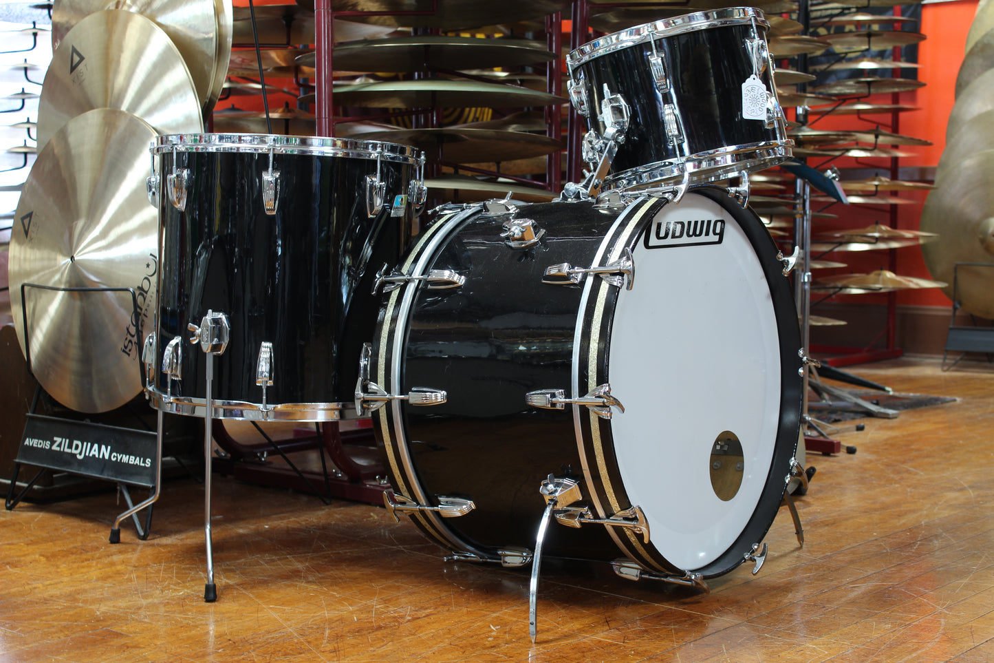 1970s Ludwig Super Classic in Black Cortex 14x22 16x16 9x13