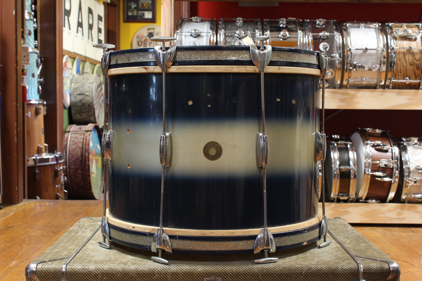 1960s Gretsch Progressive Jazz Outfit in Blue and Silver Duco 14x20 8x12 14x14 5x14