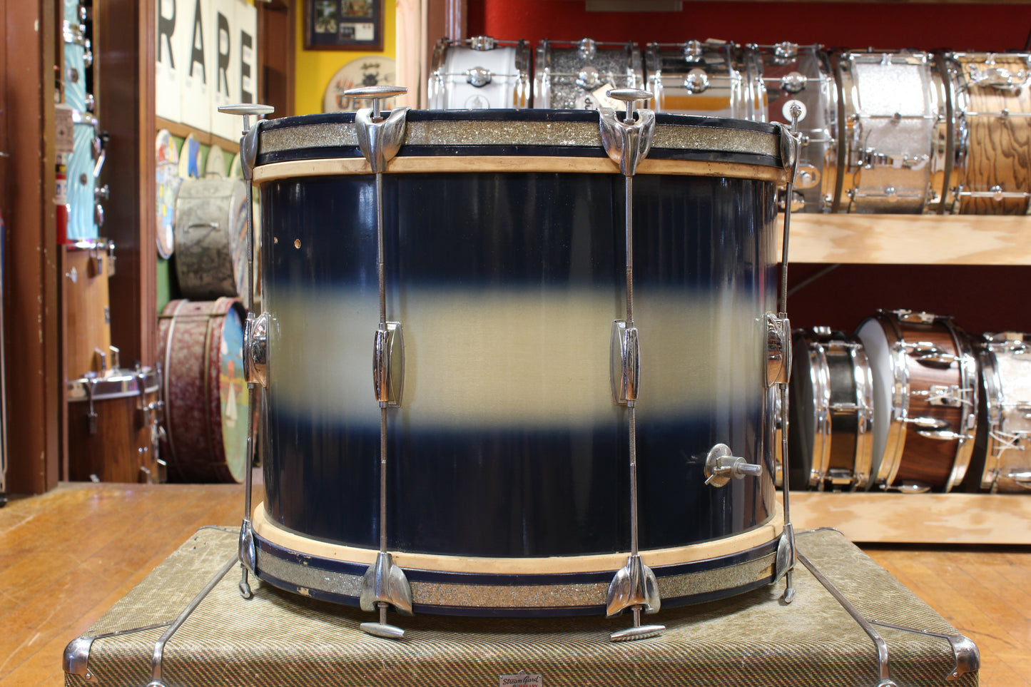 1960s Gretsch Progressive Jazz Outfit in Blue and Silver Duco 14x20 8x12 14x14 5x14