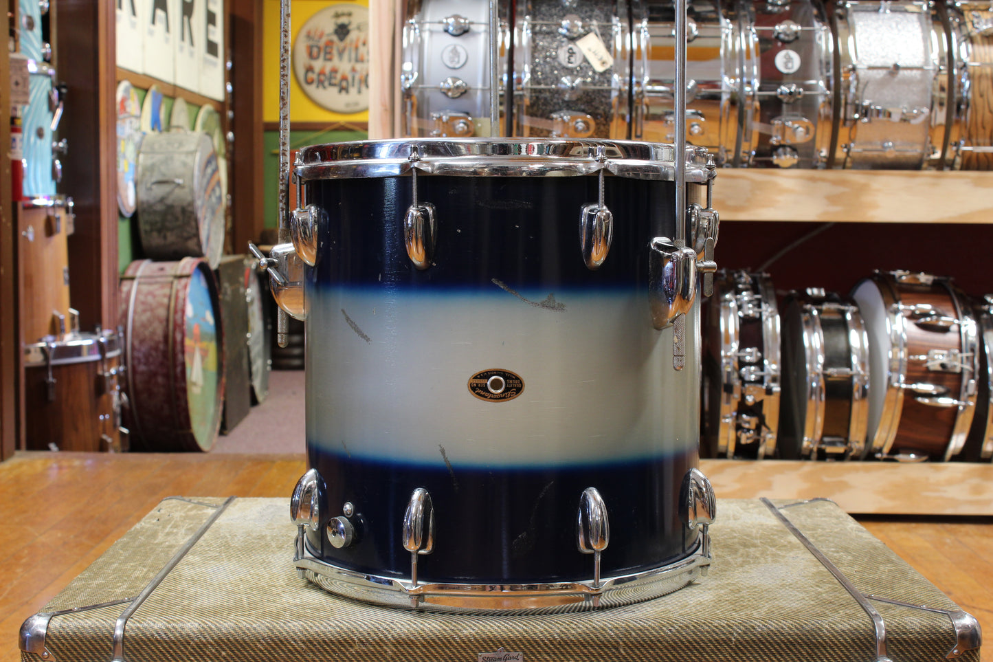 1960s Gretsch Progressive Jazz Outfit in Blue and Silver Duco 14x20 8x12 14x14 5x14