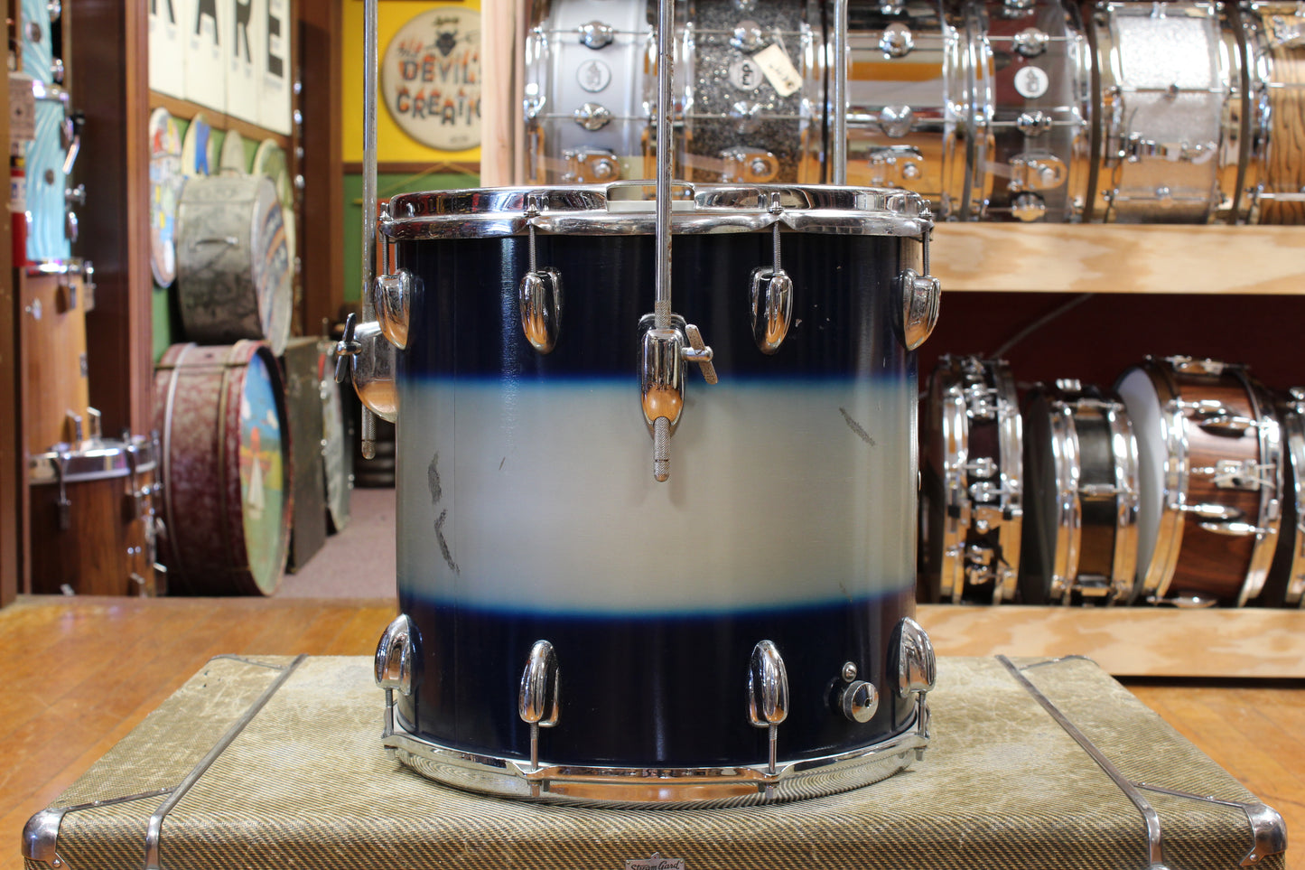 1960s Gretsch Progressive Jazz Outfit in Blue and Silver Duco 14x20 8x12 14x14 5x14