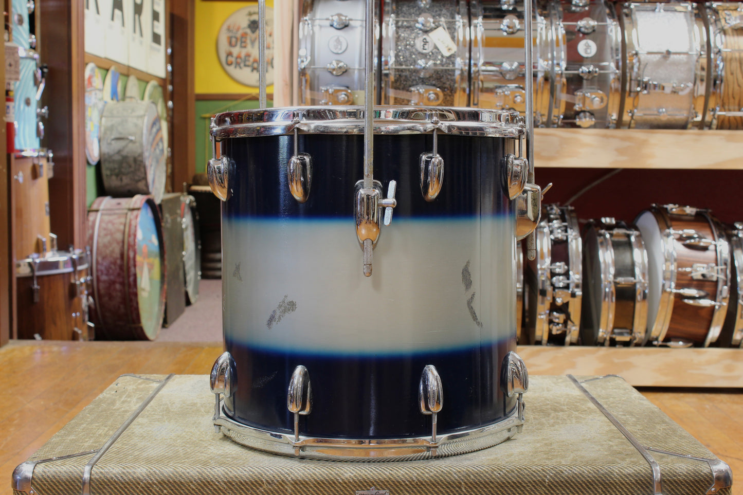 1960s Gretsch Progressive Jazz Outfit in Blue and Silver Duco 14x20 8x12 14x14 5x14