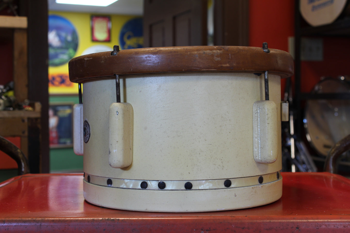 1940's Ludwig Victory 7"x11" Tom Tom in White (Natural Hoop)
