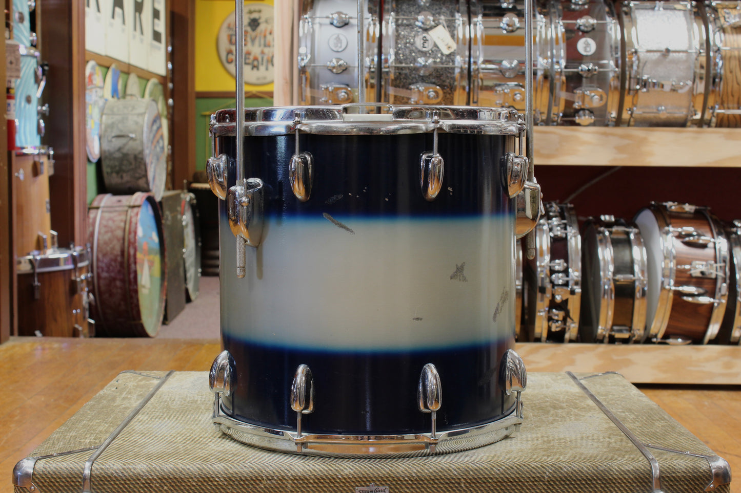 1960s Gretsch Progressive Jazz Outfit in Blue and Silver Duco 14x20 8x12 14x14 5x14