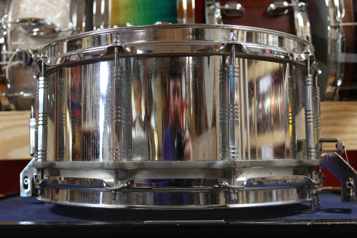 1990s Pearl 6.5x14 Free Floater Snare Drum in Steel