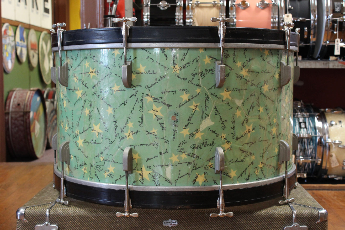 1940s Leedy 14x26 Bass Drum - Autograph of the Stars