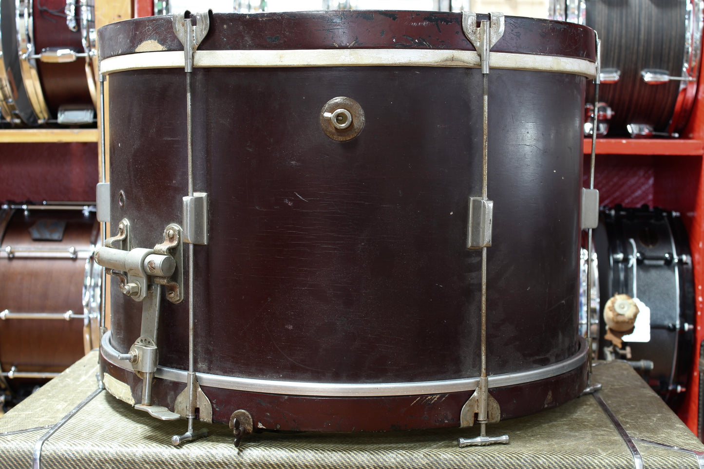 1940-50's Gretsch/Kent Drum set in Burgundy Lacquer 14"x22" 12"x14" 9"x13"
