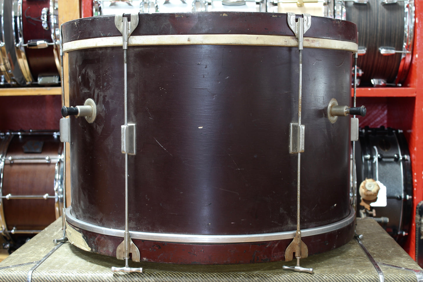 1940-50's Gretsch/Kent Drum set in Burgundy Lacquer 14"x22" 12"x14" 9"x13"
