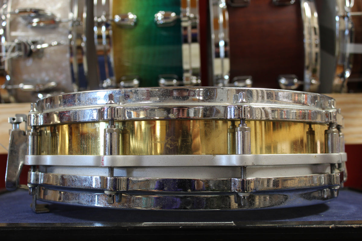 2000s Pearl 3.5x14 Piccolo Free Floater Brass Snare Drum